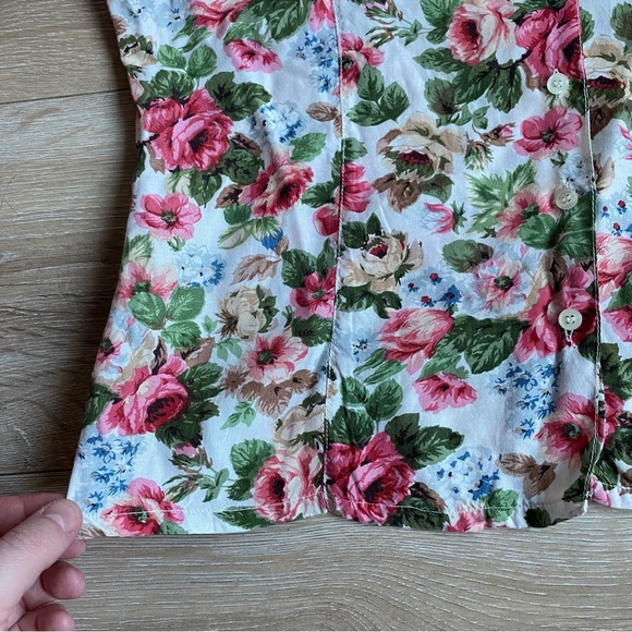 Vintage Jacob blouse button up floral rose shirt 100 % Viscose medium - Picture 5 of 6